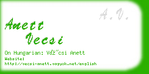 anett vecsi business card